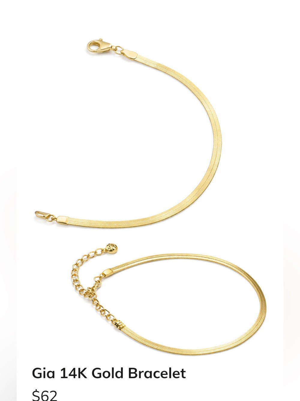 BaubleBar Gia Herringbone Chain Gold Bracelet - NWOT